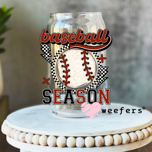 Baseball Season UV DTF Decal 16oz Libbey Glass Original Size Weefers