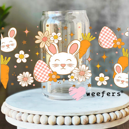 Easter Bunny's Favorite Things UV DTF Cup Wrap 16oz Libbey Glass Original Size Weefers