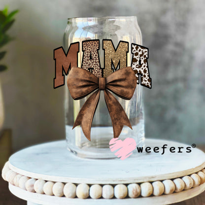 Mama Western Bow UV DTF Decal 16oz Libbey Glass Original Size Weefers