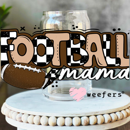 Football Mama UV DTF Cup Wrap 16oz Libbey Glass Original Size Weefers