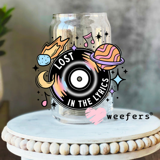 Lost in the Lyrics UV DTF Decal 16oz Libbey Glass Original Size Weefers