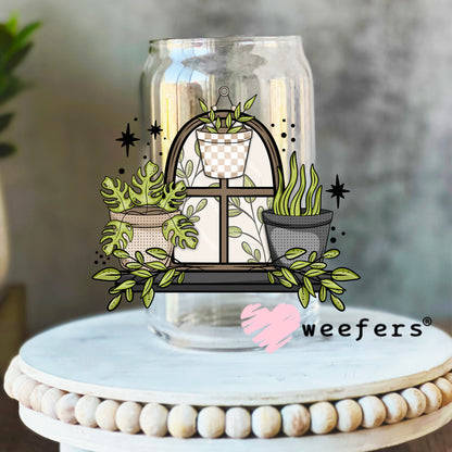 Plant Vibes UV DTF Decal 16oz Libbey Glass Original Size Weefers