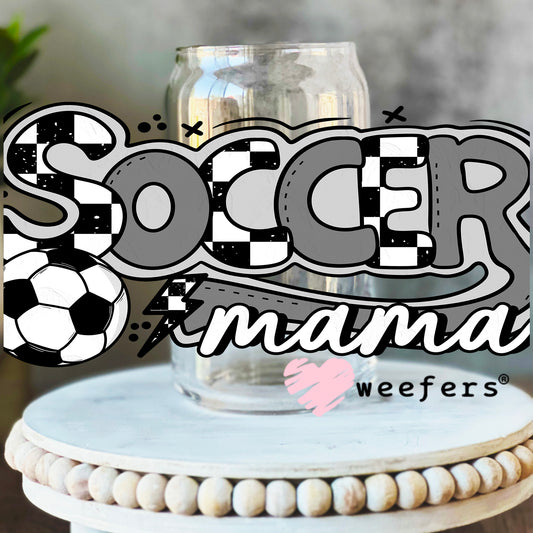 Soccer Mama UV DTF Cup Wrap 16oz Libbey Glass Original Size Weefers