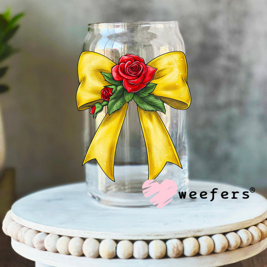 Belle Bow UV DTF Decal 16oz Libbey Glass Original Size Weefers