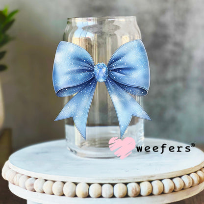Cindyrella Bow UV DTF Decal 16oz Libbey Glass Original Size Weefers