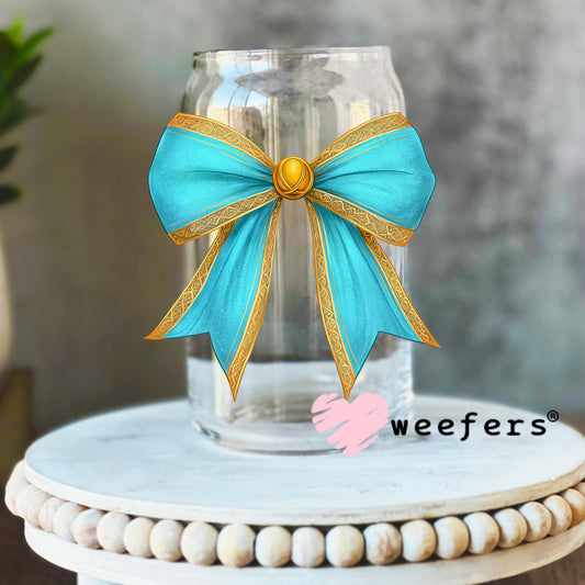 Jasmine Bow UV DTF Decal 16oz Libbey Glass Original Size Weefers