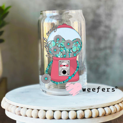 Cowgirl Candy UV DTF Decal 16oz Libbey Glass Original Size Weefers