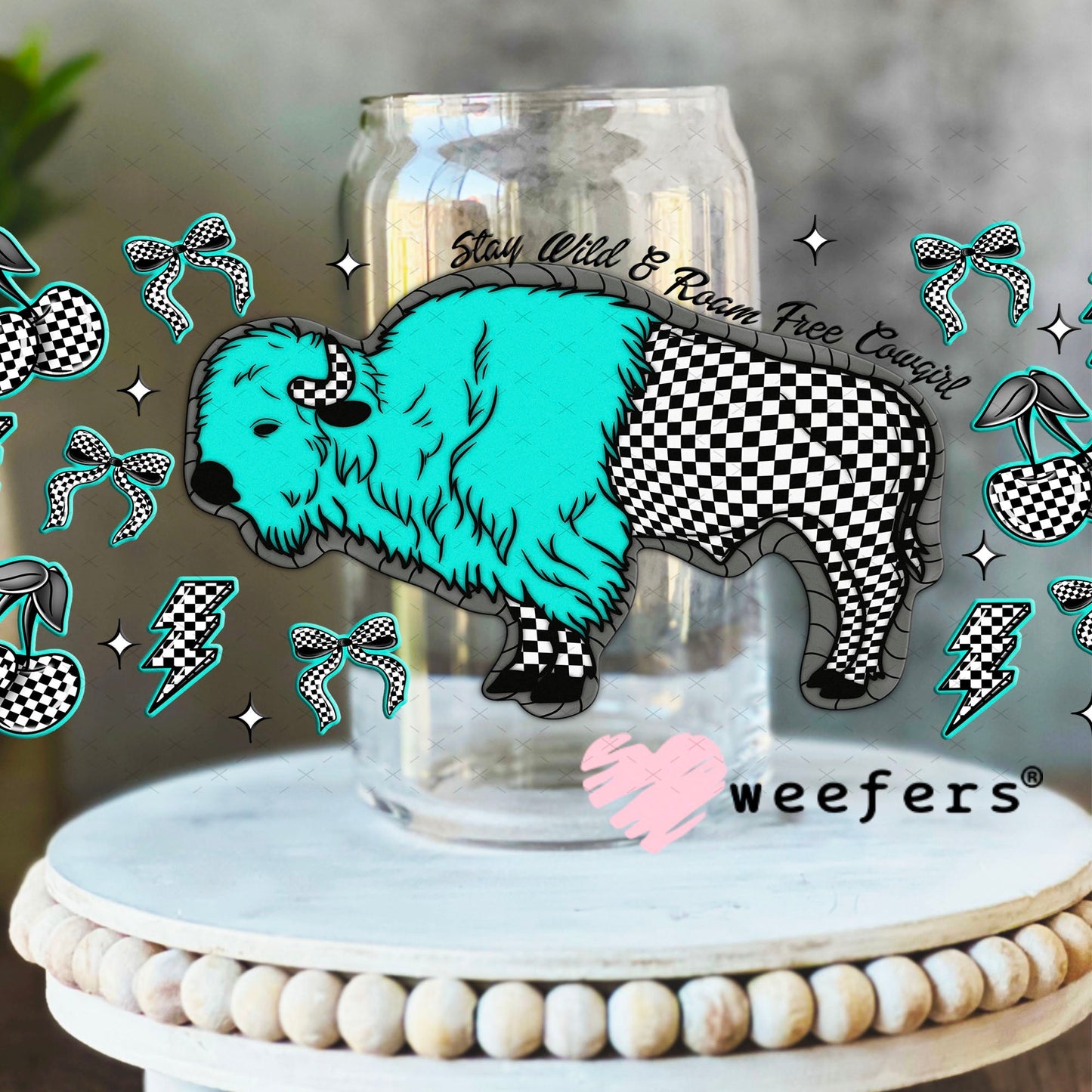 Stay Wild and Roam Free Cowgirl UV DTF Cup Wrap - Weefers Exclusive Wrap Weefers
