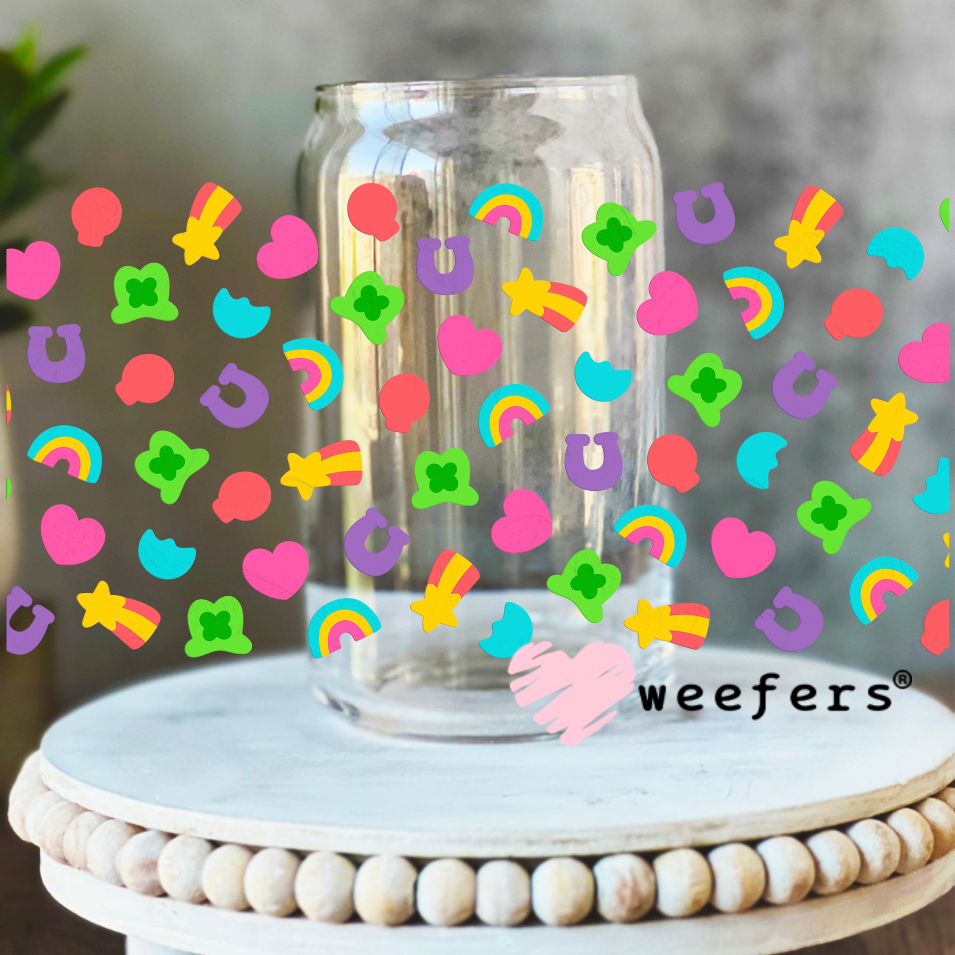 Lucky Charms UV DTF Cup Wrap 16oz Libbey Glass Original Size Weefers