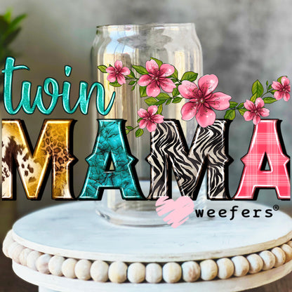 Twin Mama Western UV DTF Cup Wrap 16oz Libbey Glass Original Size Weefers