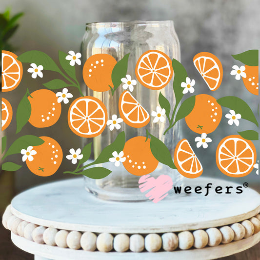 Orange Delight UV DTF Cup Wrap 16oz Libbey Glass Original Size Weefers