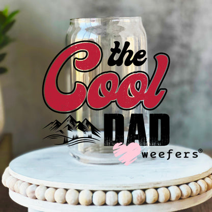 The Cool Dad UV DTF Decal 16oz Libbey Glass Original Size Weefers