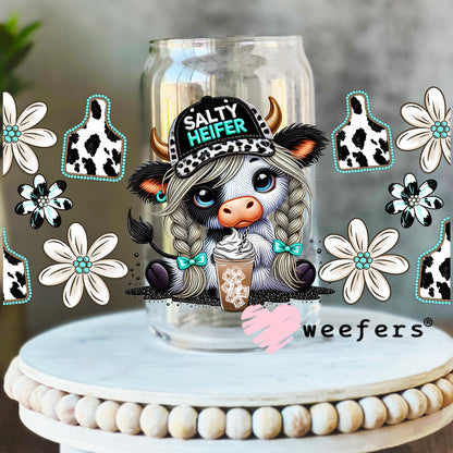 Salty Heifer UV DTF Cup Wrap 16oz Libbey Glass Original Size Weefers