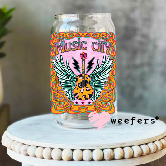 Music City UV DTF Decal 16oz Libbey Glass Original Size Weefers