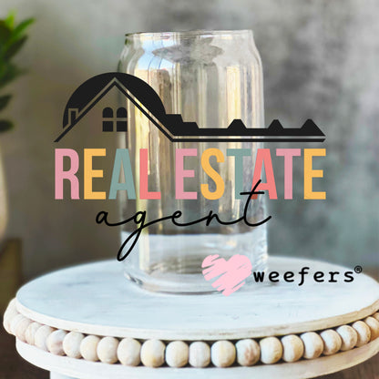 Real Estate Agent Pastel UV DTF Decal 16oz Libbey Glass Original Size Weefers