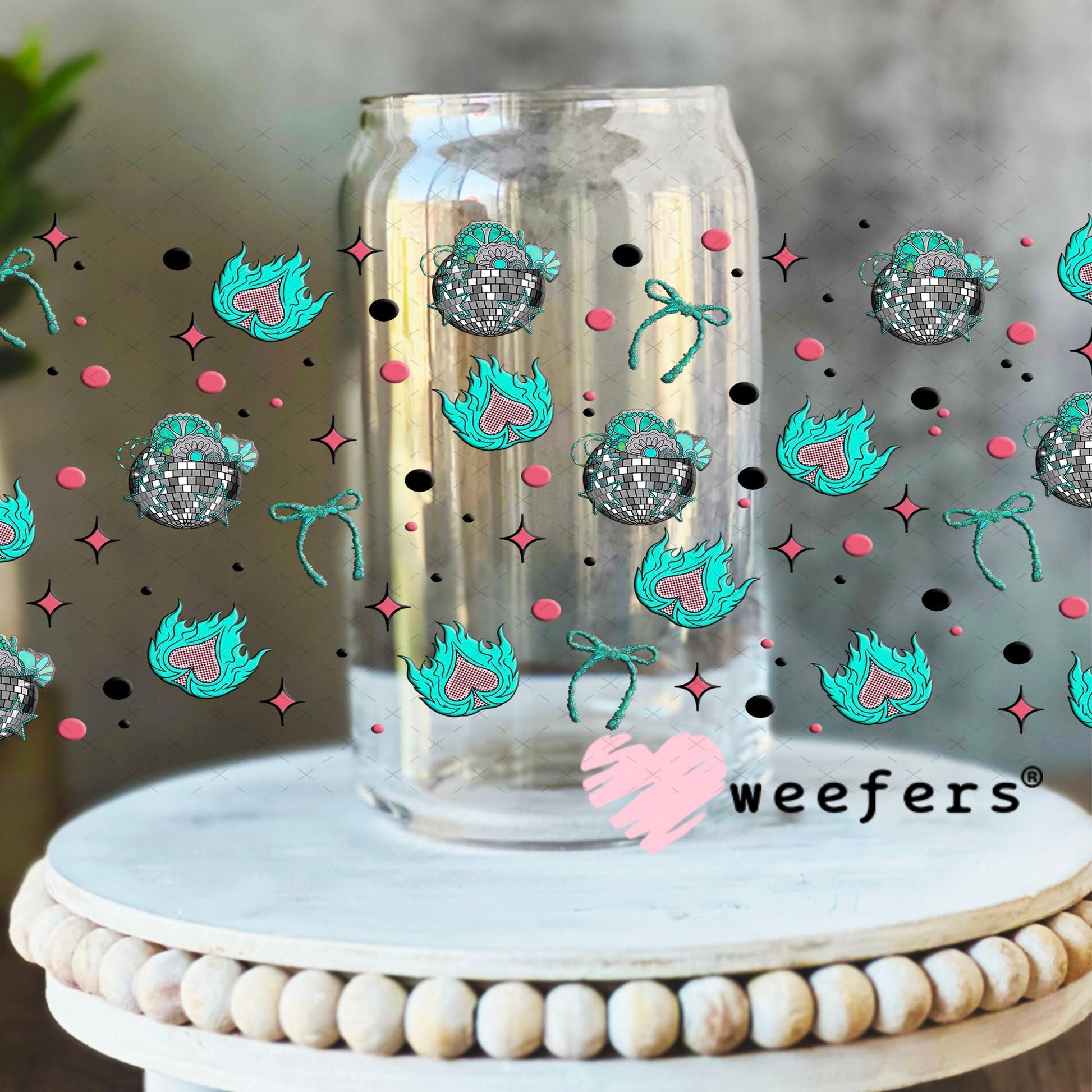 Cowgirl Candy Sidekick UV DTF Cup Wrap - WEEFERS EXCLUSIVE WRAP 16oz Libbey Glass Original Size Cup Wrap Weefers