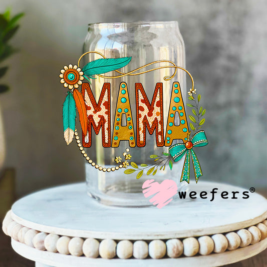 Western Mama UV DTF Decal 16oz Libbey Glass Original Size Weefers