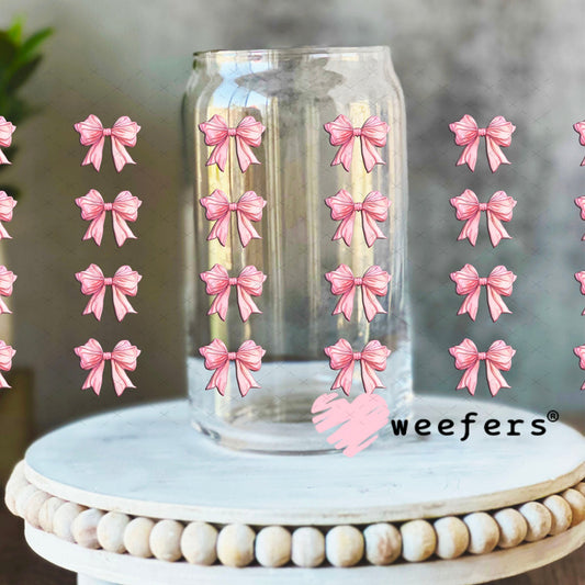 Pink Bows Elements UV DTF Cup Wrap - Weefers Exclusive Wrap Weefers