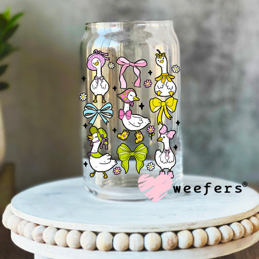 Goose Friends UV DTF Decal 16oz Libbey Glass Original Size Weefers