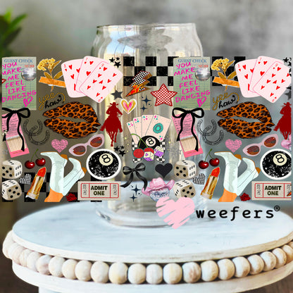 You Make Me Feel Like Dancing UV DTF Cup Wrap - Weefers Exclusive Wrap 16oz Libbey Glass Original Size Weefers