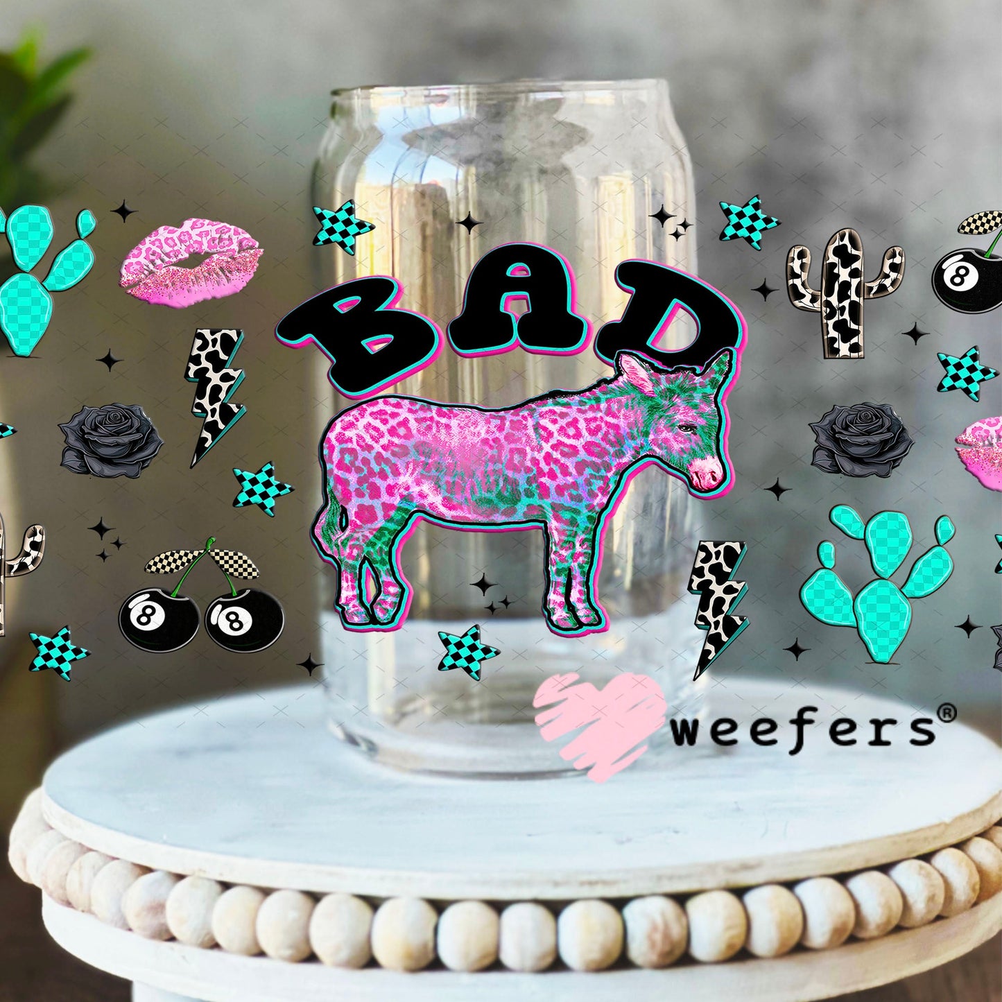 Bad Donkey UV DTF Cup Wrap - Weefers Exclusive Wrap 16oz Libbey Glass Original Size Cup Wrap Weefers