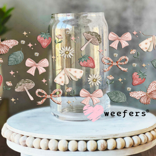Cottagecore Butterflies and Moths UV DTF Cup Wrap - Weefers Exclusive Wrap 16oz Libbey Glass Original Size Cup Wrap Weefers