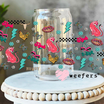 Gypsy Cowgirl Sidekick UV DTF Cup Wrap - Weefers Exclusive Wrap 16oz Libbey Glass Original Size Cup Wrap Weefers