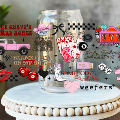 Blame it on My Roots UV DTF Cup Wrap - Weefers® Exclusive Wrap 16oz Libbey Glass Original Size Cup Wrap Weefers