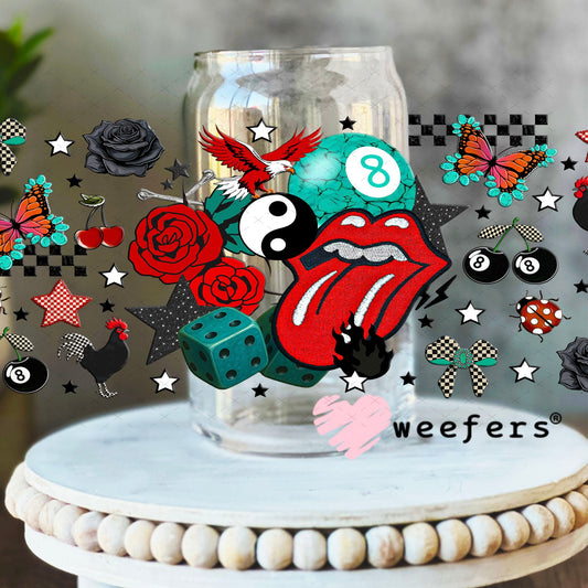 Ying Yang RS Tongue UV DTF Cup Wrap - Weefers Exclusive Wrap 16oz Libbey Glass Original Size Cup Wrap Weefers