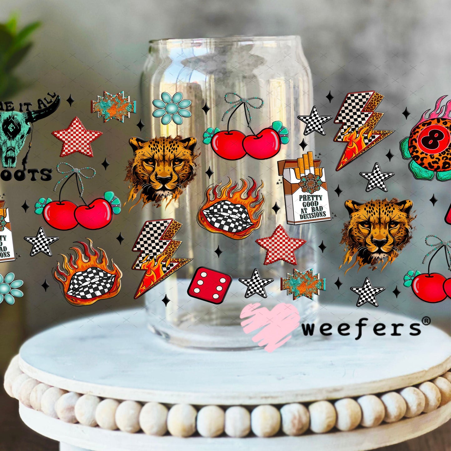 All American Sidekick UV DTF Cup Wrap - Weefers Exclusive Wrap 16oz Libbey Glass Original Size Cup Wrap Weefers