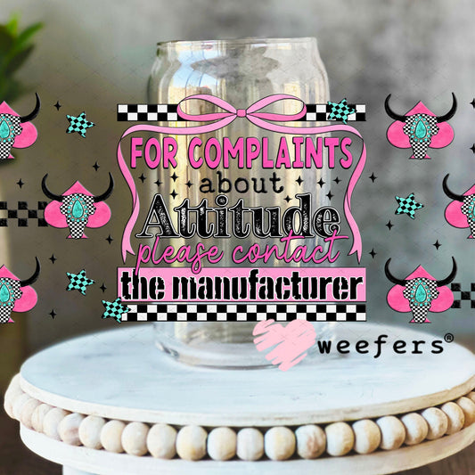 For Complaints about Attitude please contact Manufacturer UV DTF Cup Wrap - Weefers® Exclusive Weefers
