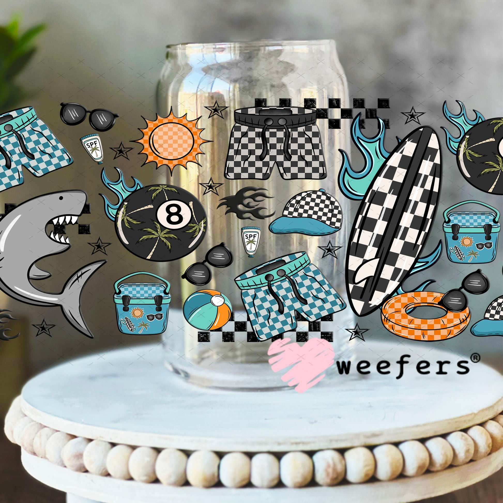 Boys Summer Favorite Things UV DTF Cup Wrap - Weefers Exclusive Wrap Weefers