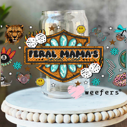 Feral Mama's Social Club UV DTF Cup Wrap - Weefers Exclusive Wrap 16oz Libbey Glass Original Size Weefers