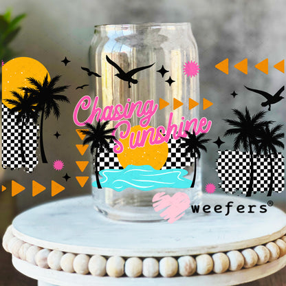 Chasing Sunshine UV DTF Cup Wrap 16oz Libbey Glass Original Size Weefers