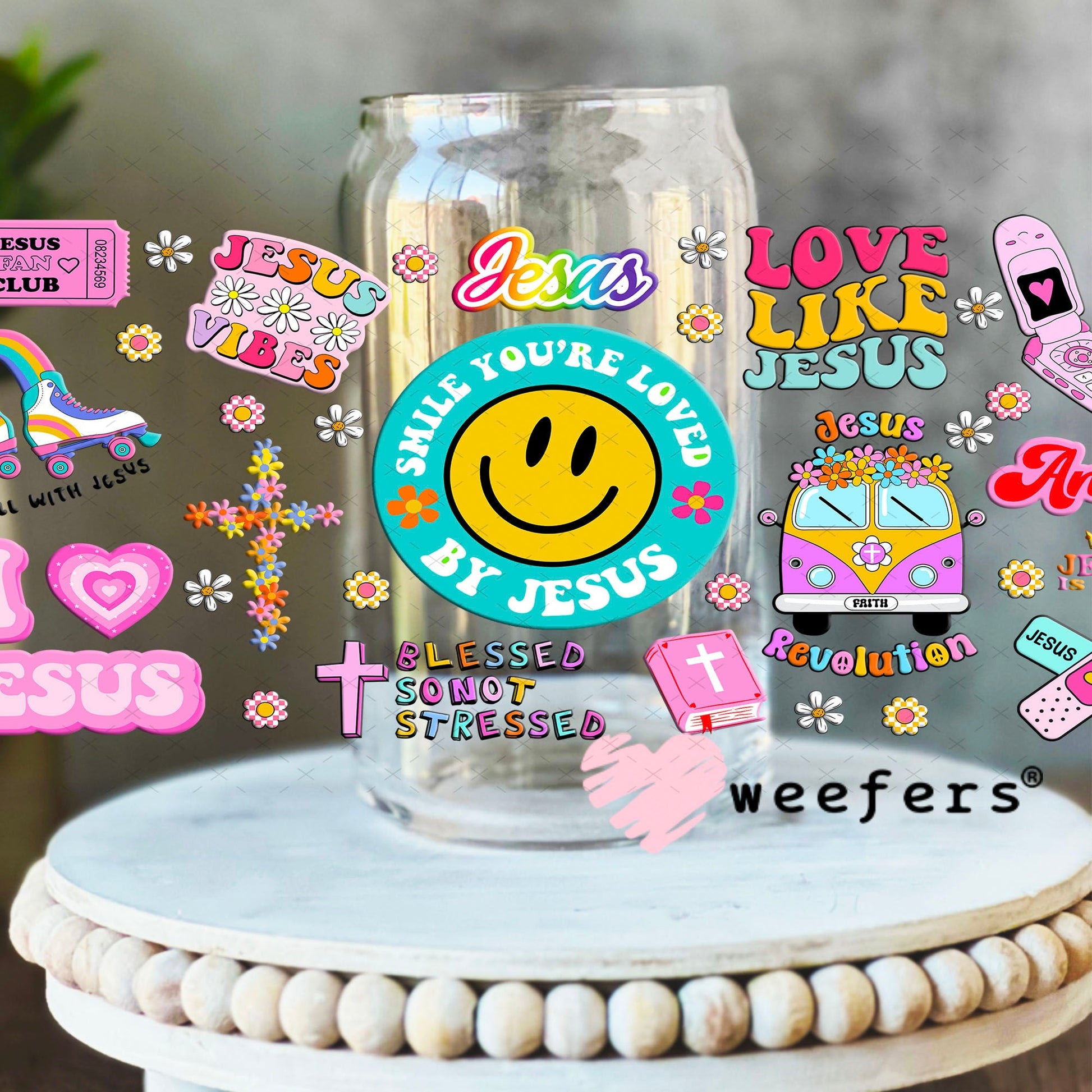 I Love Jesus Quotes UV DTF Cup Wrap - Weefers Exclusive Wrap Weefers