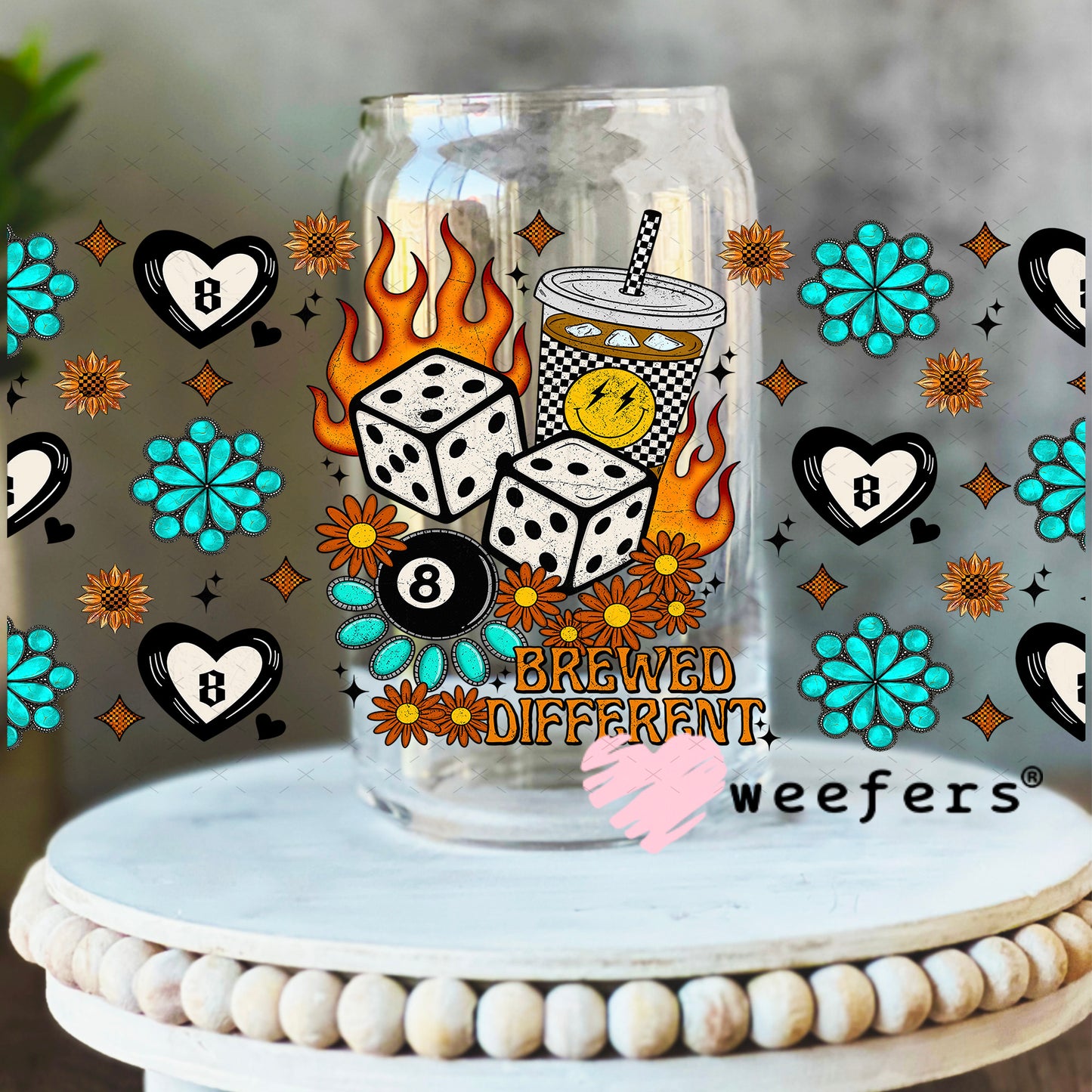 Brewed Different UV DTF Cup Wrap - Weefers Exclusive Wrap 16oz Libbey Glass Original Size Weefers