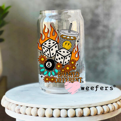 Brewed Different UV DTF Decal 16oz Libbey Glass Original Size Weefers