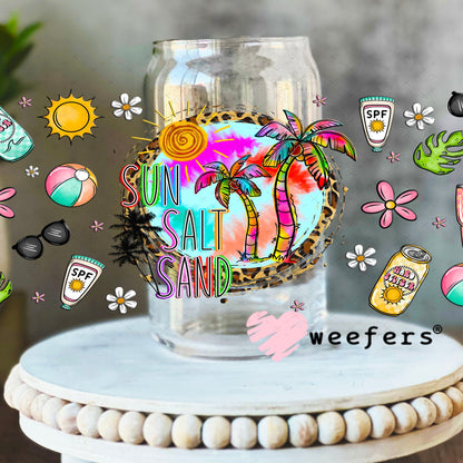 Sun Salt Sand UV DTF Cup Wrap- Weefers Exclusive 16oz Libbey Glass Original Size Cup Wrap Weefers