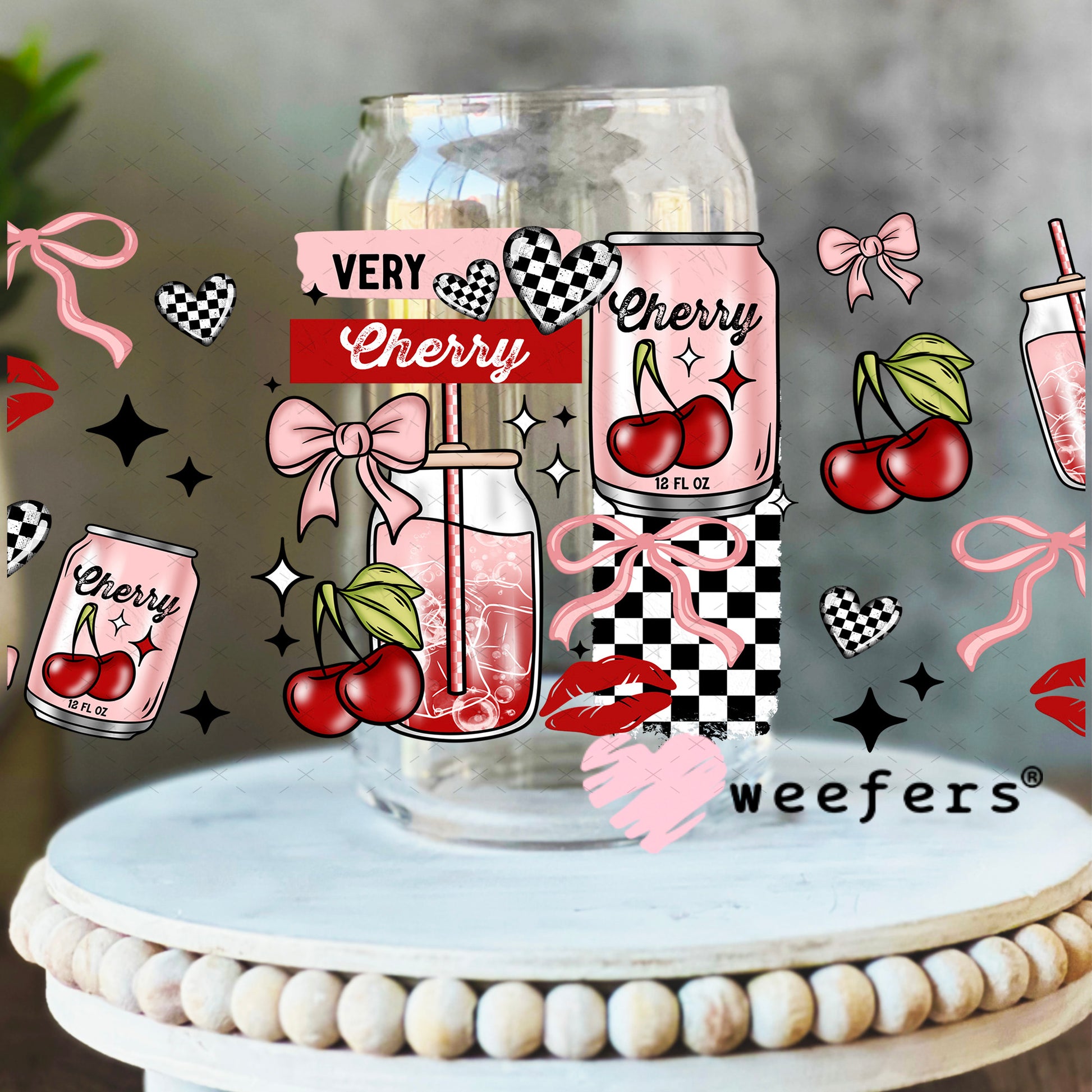 Very Cherry UV DTF Cup Wrap 16oz Libbey Glass Original Size Weefers