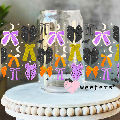 Halloween Bows UV DTF Cup Wrap 16oz Libbey Glass Original Size Weefers