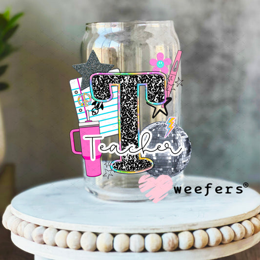 Teacher Work Life UV DTF Decal 16oz Libbey Glass Original Size Weefers
