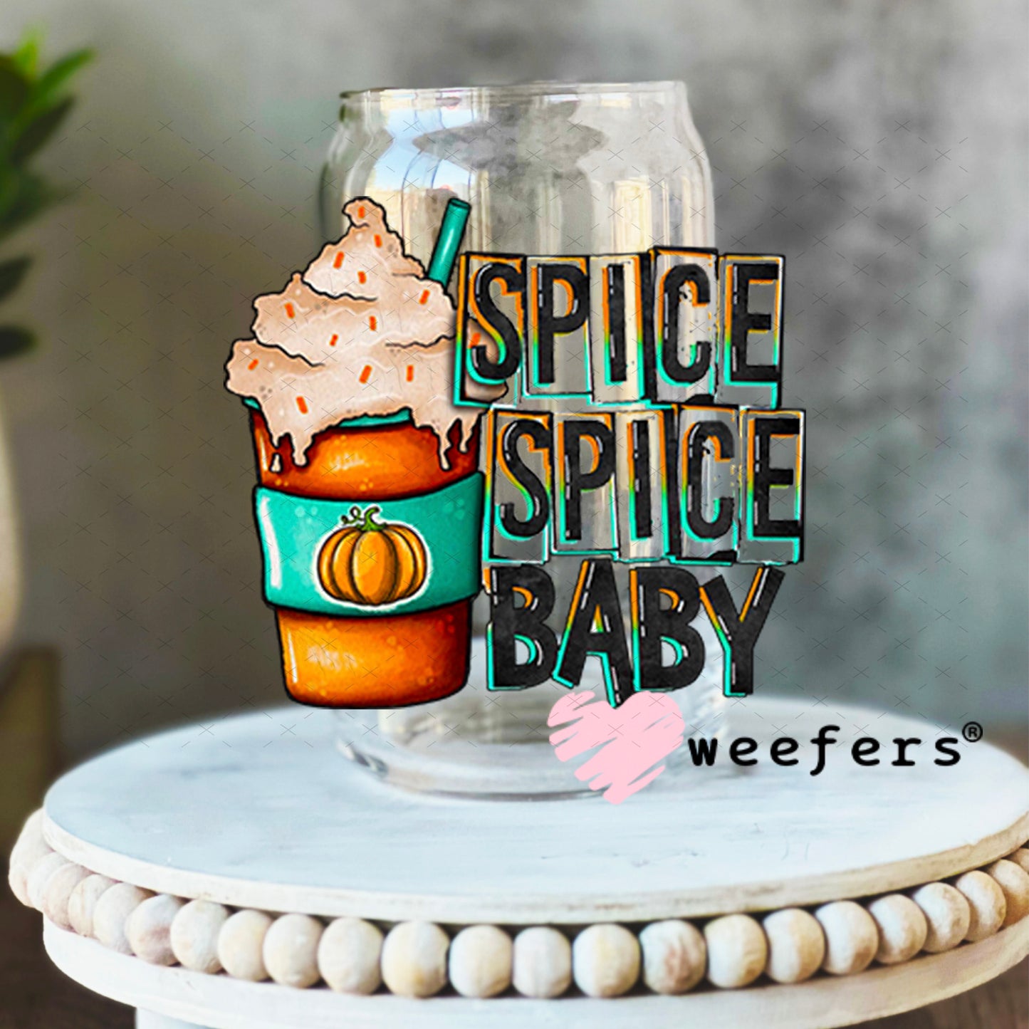 Spice Spice Baby UV DTF Decal 16oz Libbey Glass Original Size Weefers