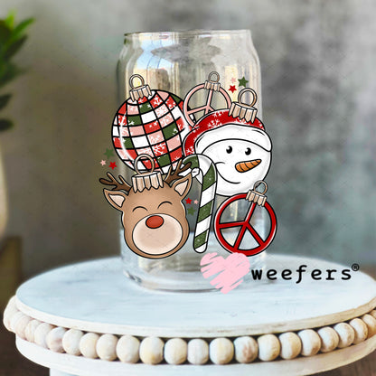 Christmas Friends UV DTF Cup Wrap 16oz Libbey Glass Original Size Weefers