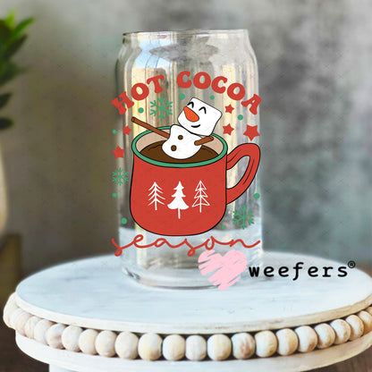 Hot Cocoa Season UV DTF Decal 16oz Libbey Glass Original Size Weefers