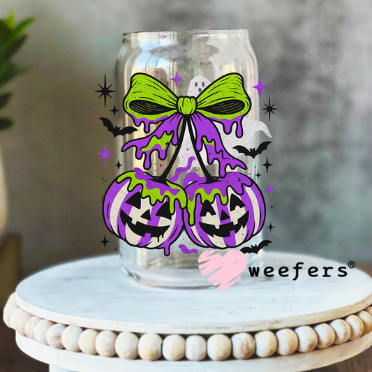 Juice Cherry Bow UV DTF Decal 16oz Libbey Glass Original Size Weefers