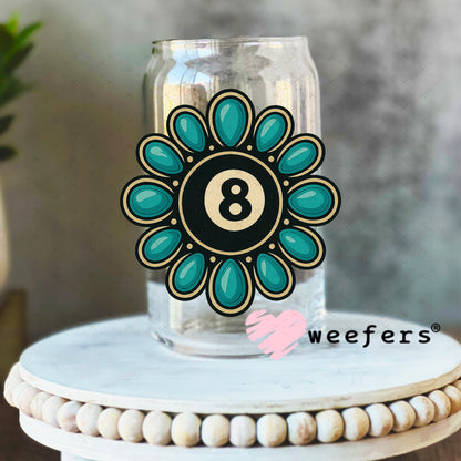 Eightball Concha UV DTF Decal 16oz Libbey Glass Original Size Weefers