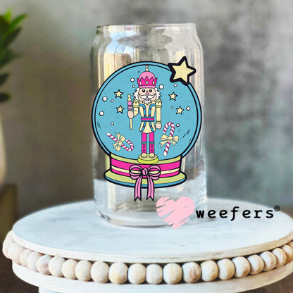 Y'all Are Nuts Christmas Snow Globe UV DTF Decal 16oz Libbey Glass Original Size Weefers