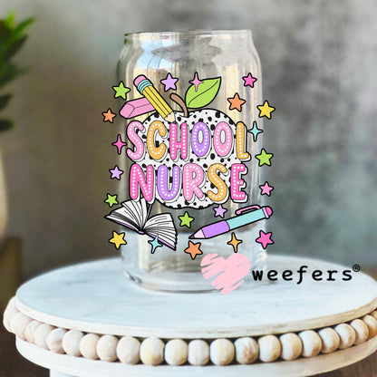 School Nurse UV DTF Decal 16oz Libbey Glass Original Size Weefers