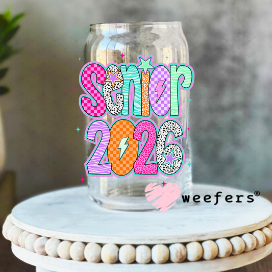 Senior 2026 UV DTF Decal 16oz Libbey Glass Original Size Weefers