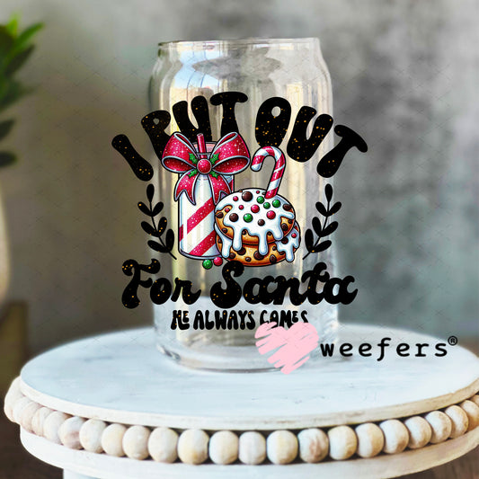 I Put Out for Christmas UV DTF Decal 16oz Libbey Glass Original Size Weefers